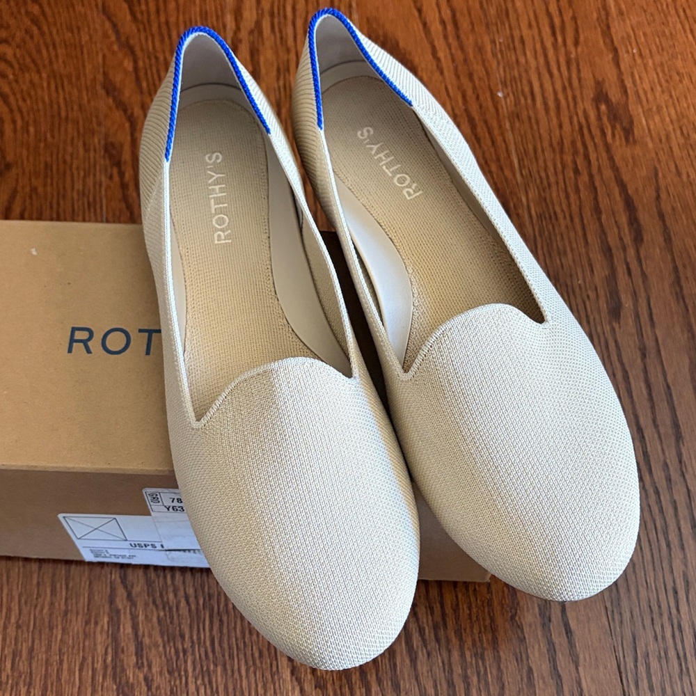 NEW Rothy's Cream Knit Slip-On Flats